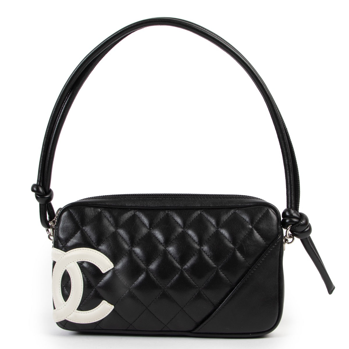 Shop safe online at Labellov in Antwerp this 100% authentic second hand Chanel Black Quilted Leather Cambon Shoulder Bag