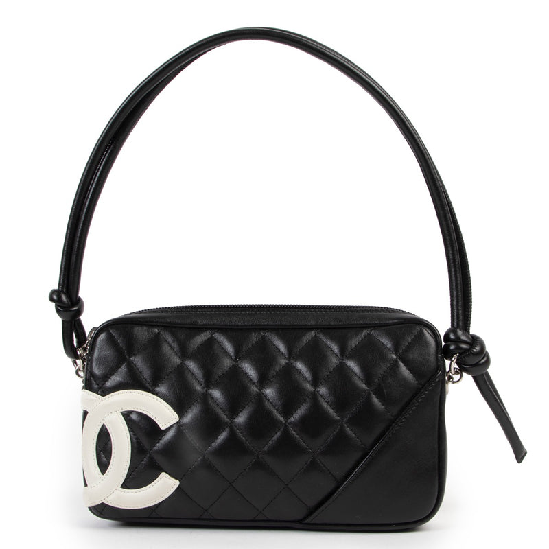 Shop safe online at Labellov in Antwerp this 100% authentic second hand Chanel Black Quilted Leather Cambon Shoulder Bag
