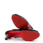 Christian Louboutin No Privé 90 Black Patent Leather Slingback Pumps
