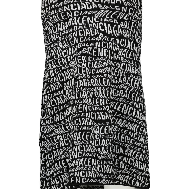 Balenciaga Fall 2019 Velvet Wave Curved Knit A-line Skirt