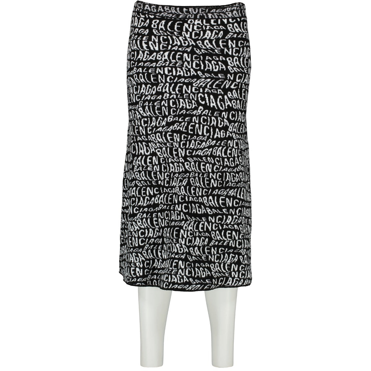 Balenciaga Fall 2019 Velvet Wave Curved Knit A-line Skirt