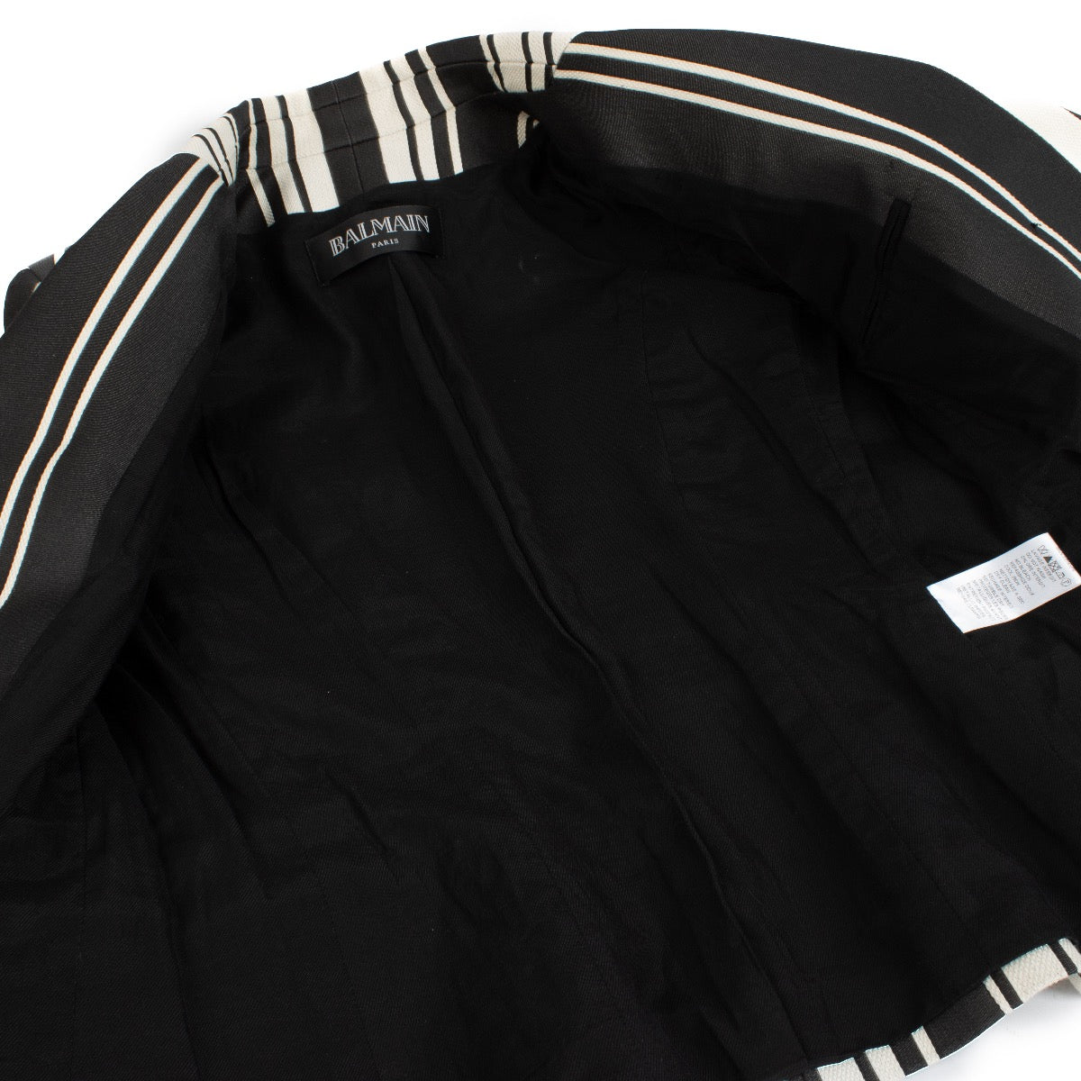 Authentic second hand Balmain Black And White Striped Blazer - Size 42 on Labellov.com
