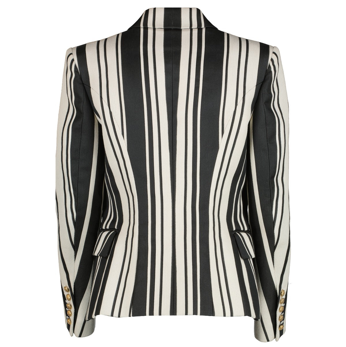 Veste Balmain à rayures noires et blanches à 6 boutons - Taille 42