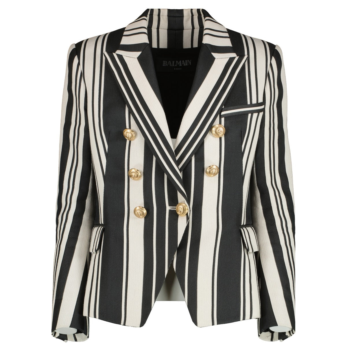Veste Balmain à rayures noires et blanches à 6 boutons - Taille 42