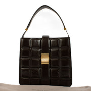 Bottega Veneta Fondant Padded Marie Bag in brown leather, featuring a padded design and elegant gold-tone hardware. Shop now on Labellov.