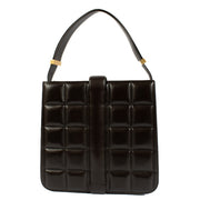 Bottega Veneta Fondant Padded Marie Bag in brown leather, featuring a padded design and elegant gold-tone hardware. Shop now on Labellov.