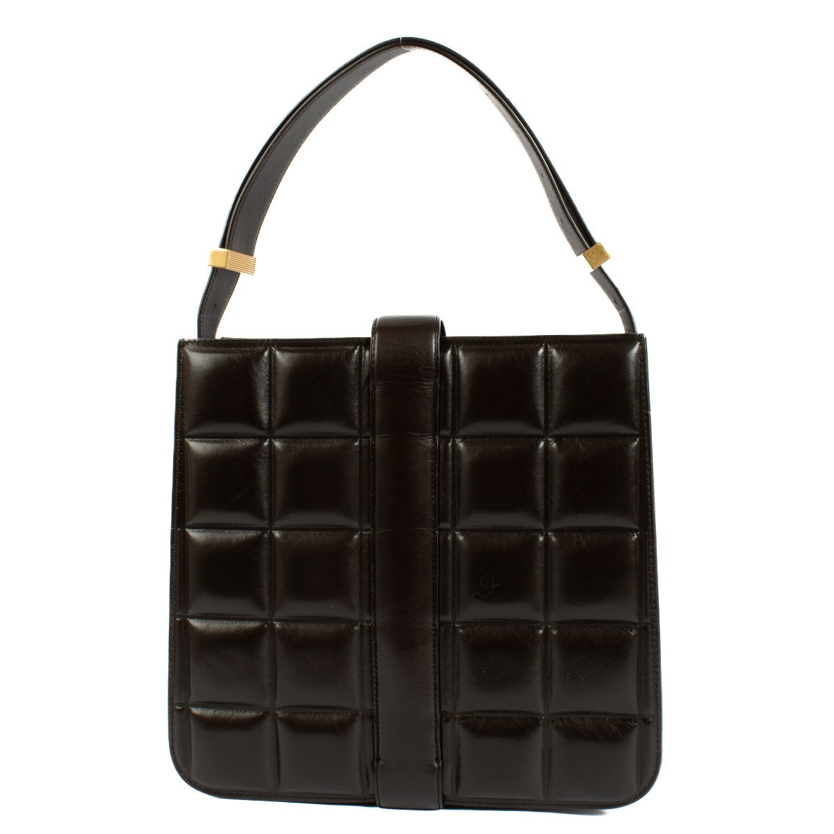 Bottega Veneta Fondant Padded Marie Bag in brown leather, featuring a padded design and elegant gold-tone hardware. Shop now on Labellov.