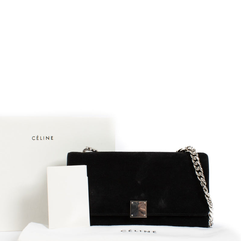 Authentic second hand Celine Black Suede East West Box Bag on Labellov.com