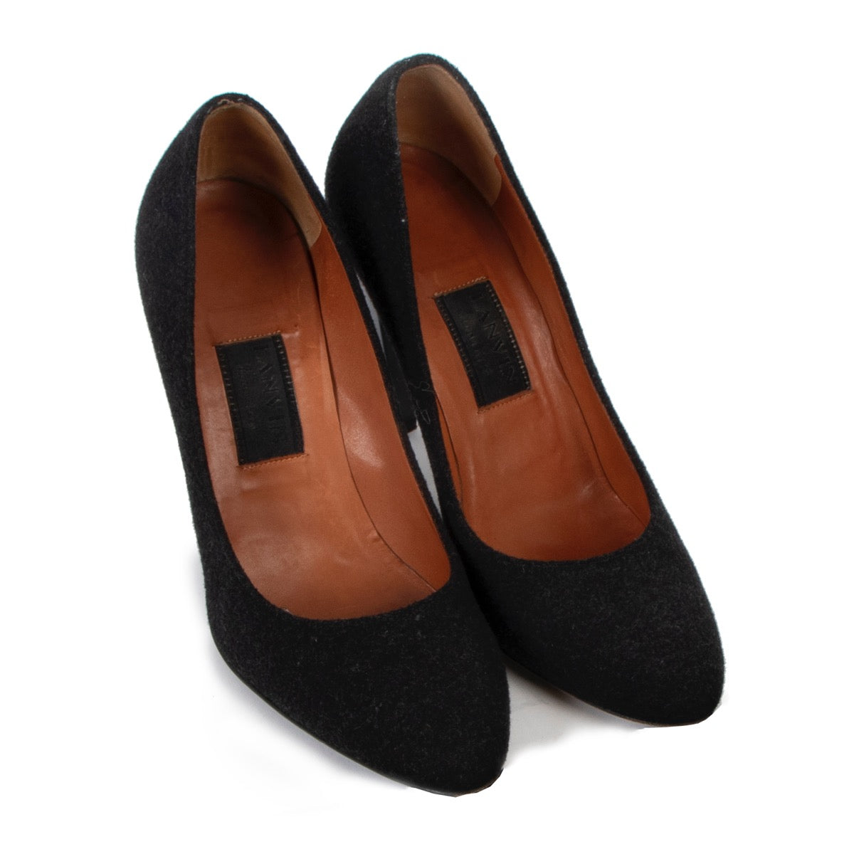 Lanvin Black Felt Pumps