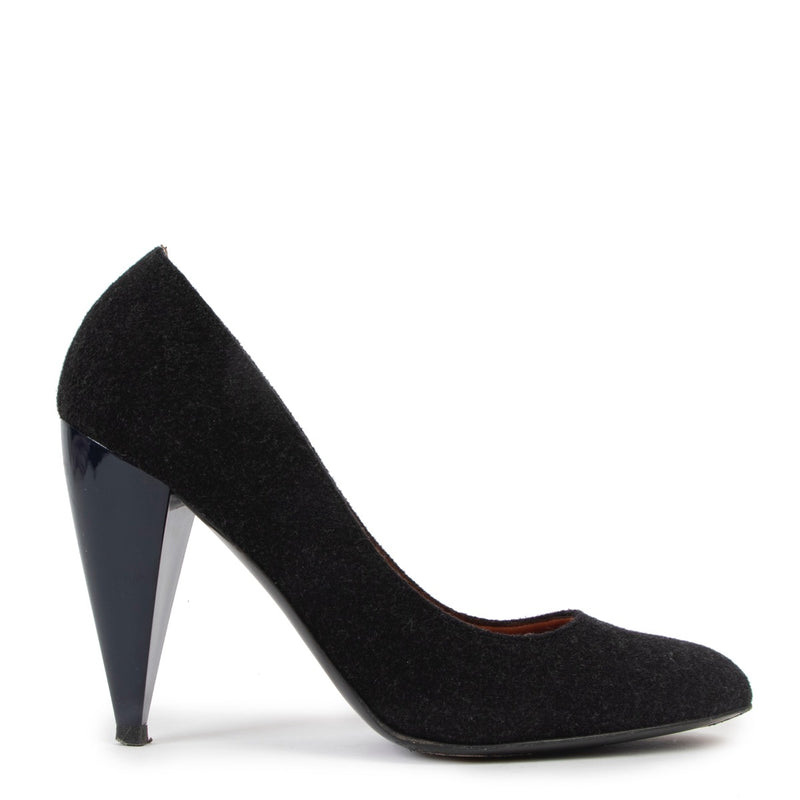 Lanvin Black Felt Pumps