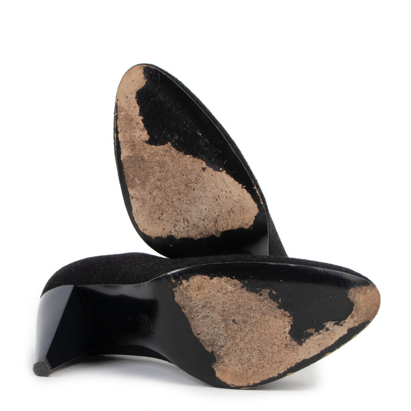 Lanvin Black Felt Pumps