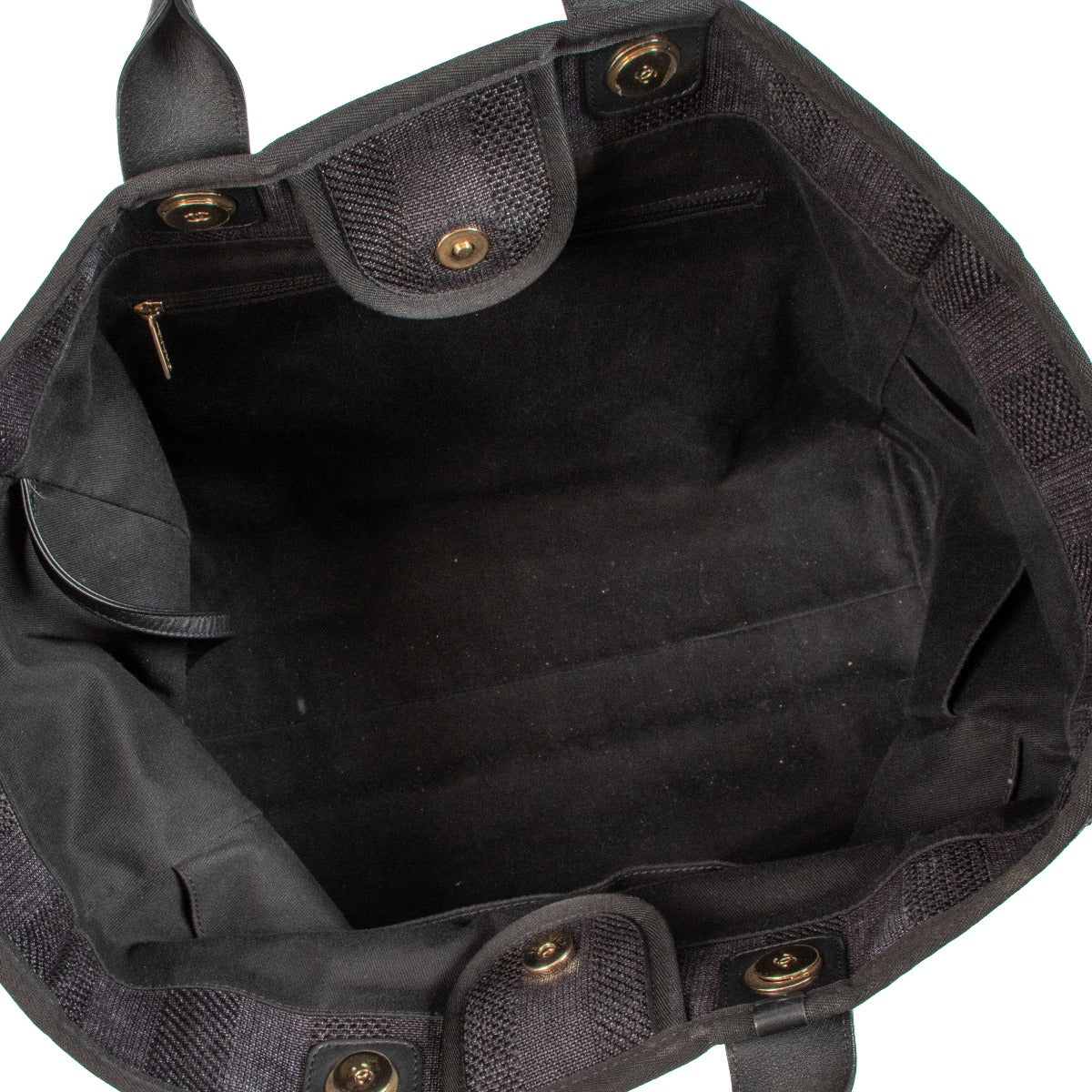 Sac cabas grand modèle Chanel Deauville en fibres mélangées noir