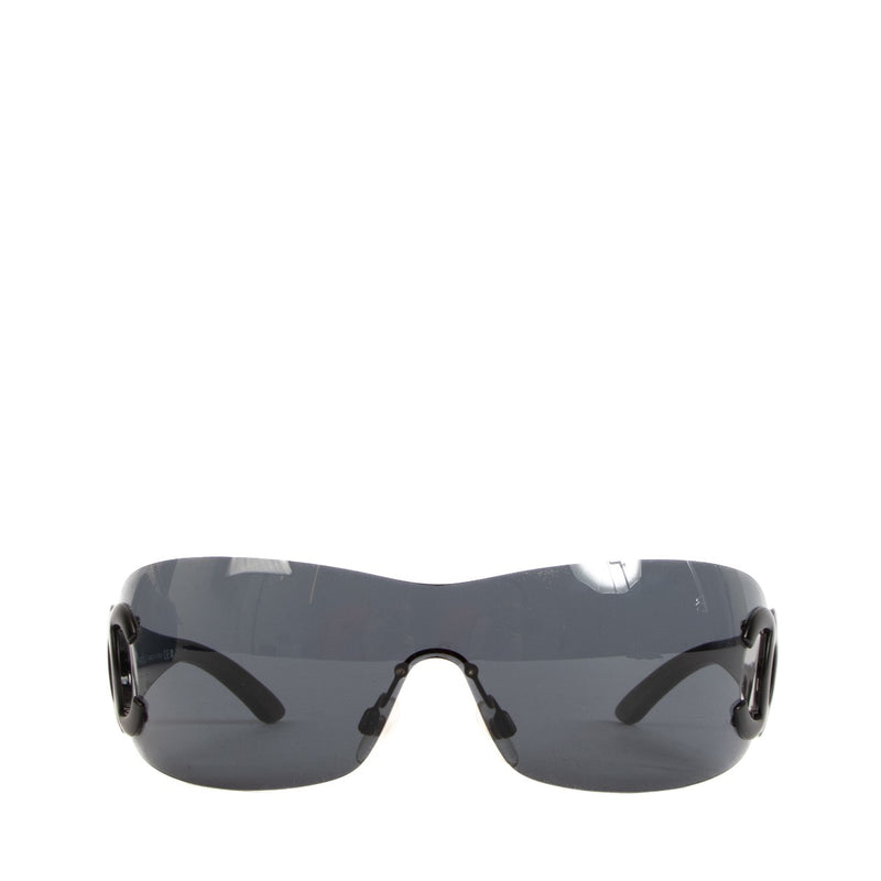 Chanel 4124 All Black CC Shield Sunglasses