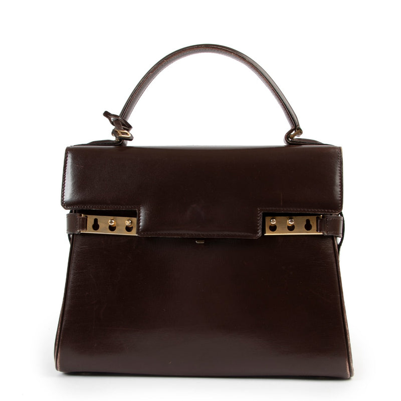 Shop authentic second hand luxury designer vintage Delvaux Tempête MM Brown Handbag at Labellov