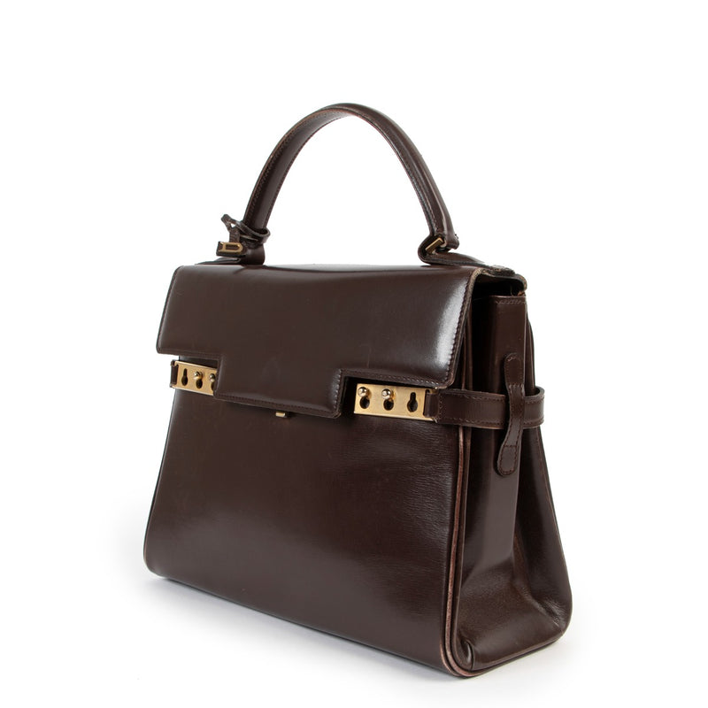 Shop authentic second hand luxury designer vintage Delvaux Tempête MM Brown Handbag at Labellov