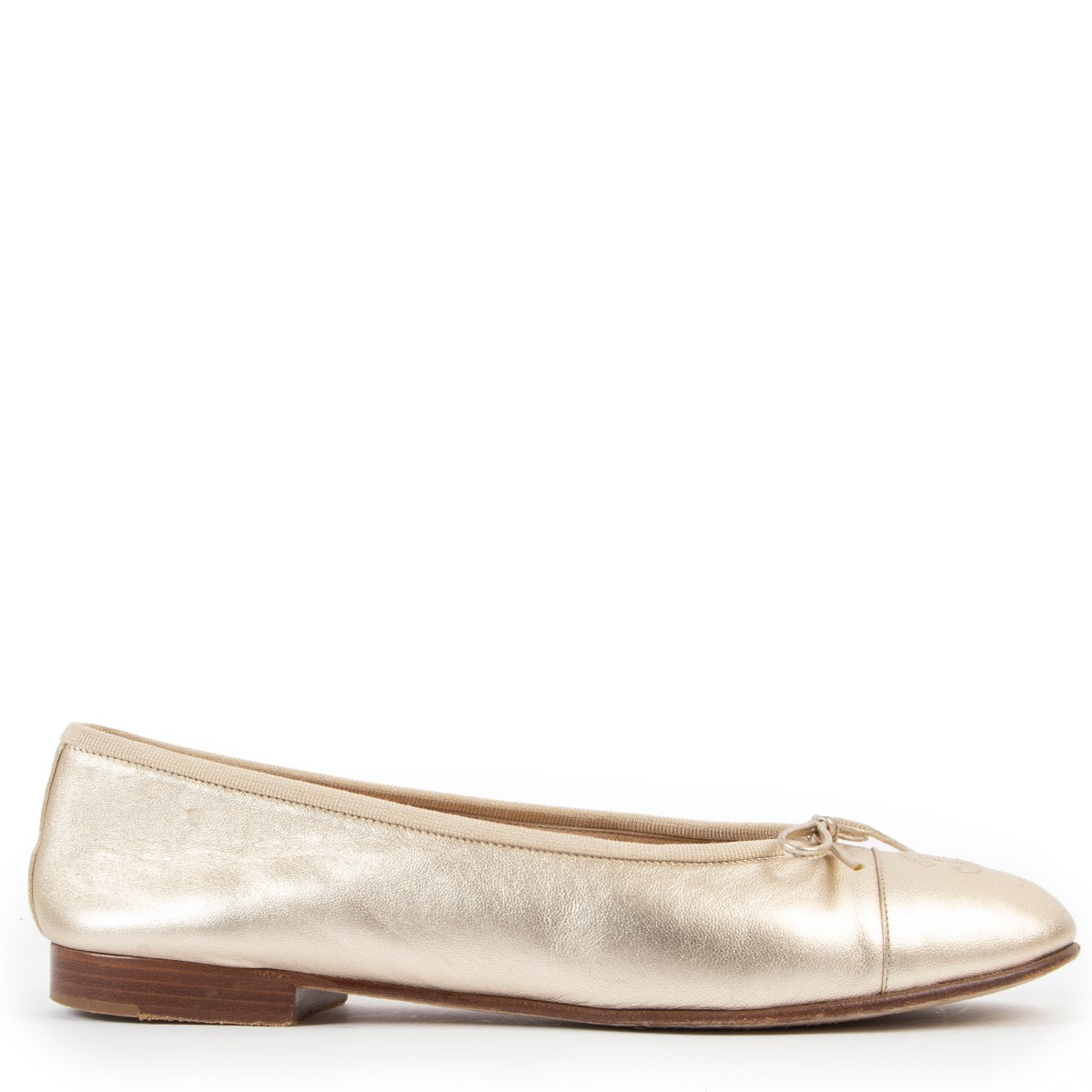 Chanel Gold Ballerina Flats - Size 39