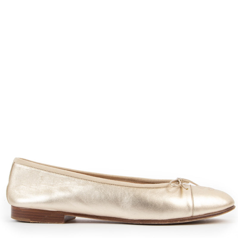 Chanel Gold Ballerina Flats - Size 39