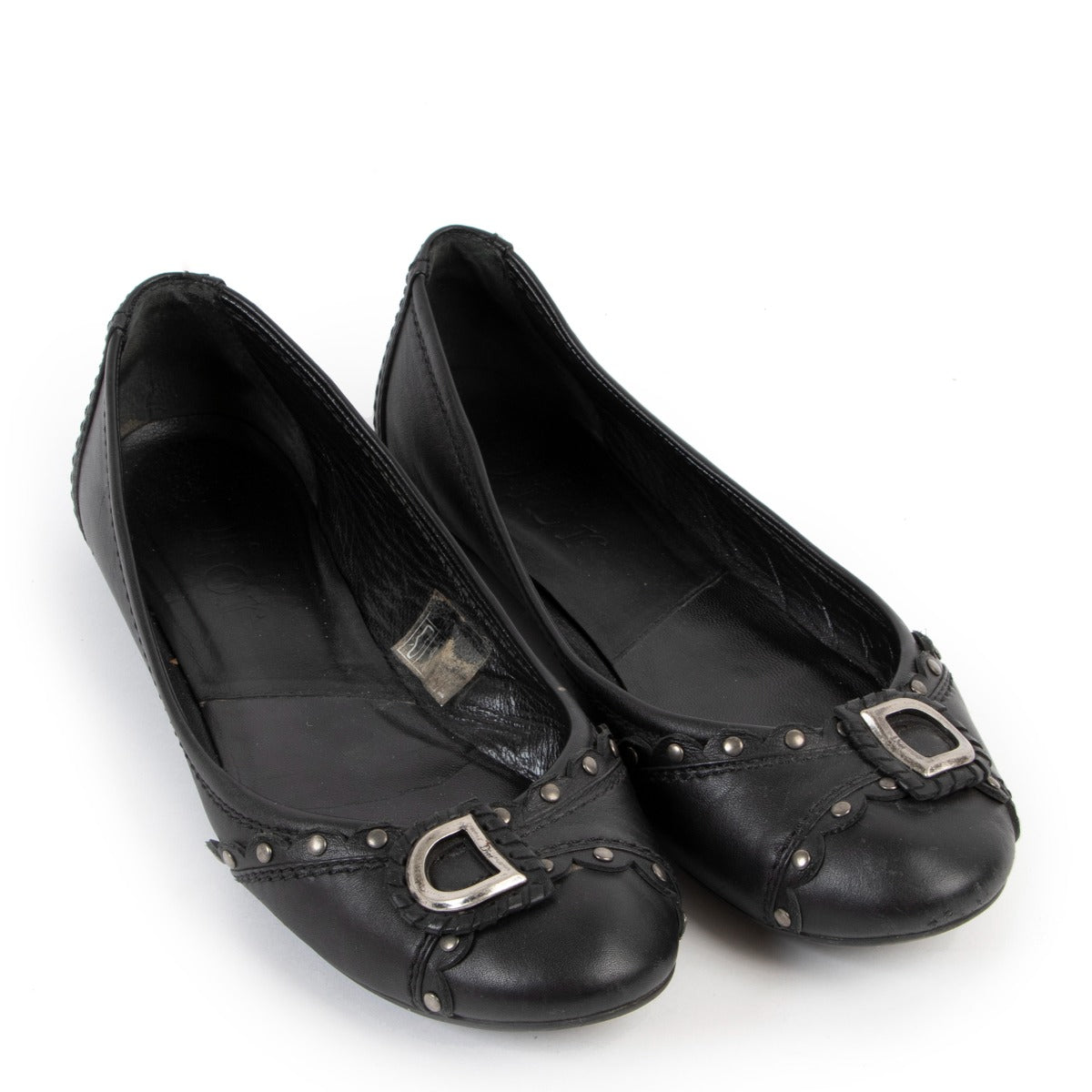 Buy an authentic pair of second hand Christian Dior Black Flats Size 40 at Labellov