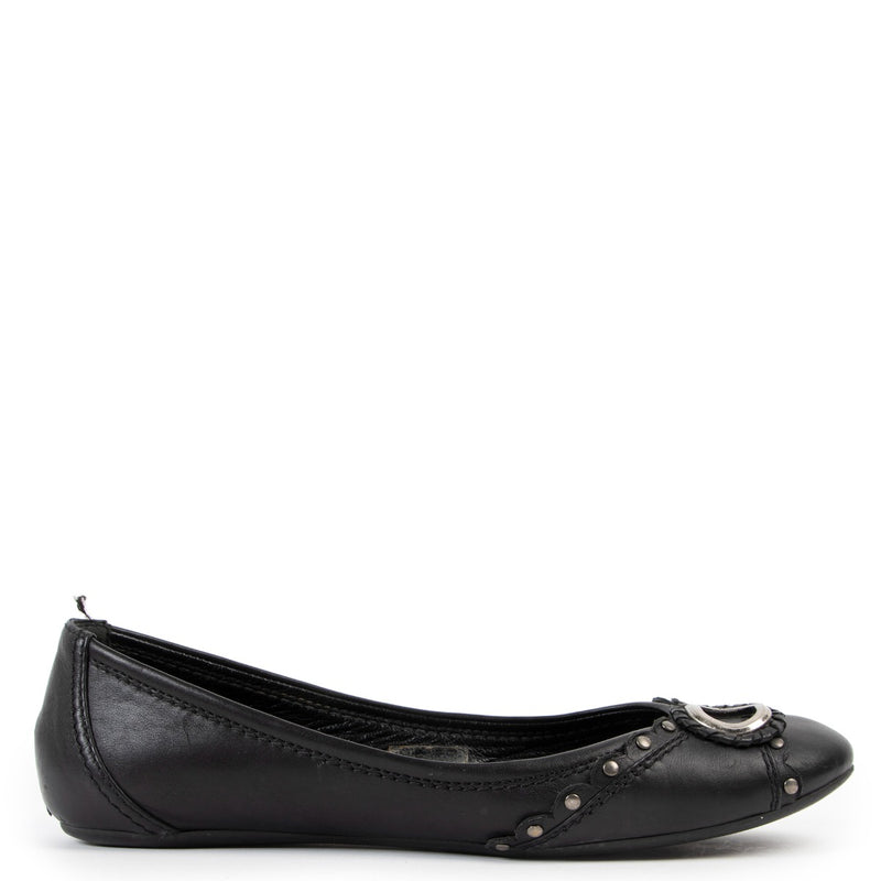Buy an authentic pair of second hand Christian Dior Black Flats Size 40 at Labellov