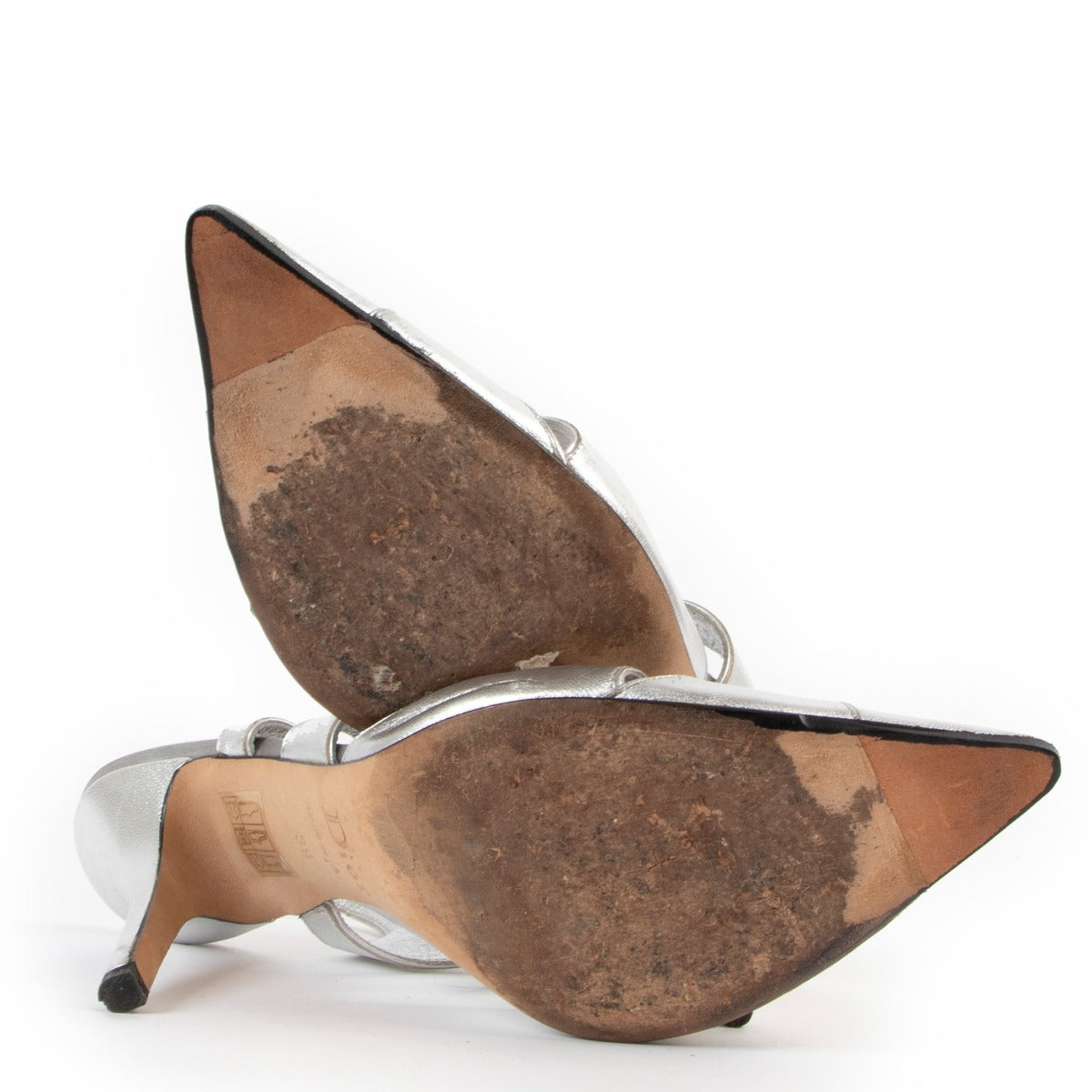 Buy an authentic pair of second hand Christian Dior Silver Leather Pumps Size 39 at Labellov