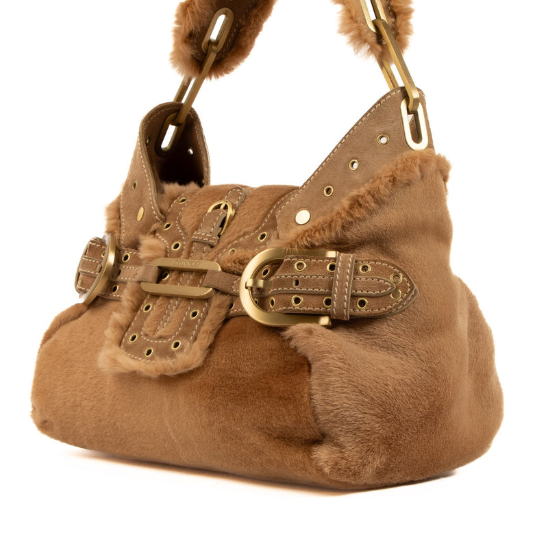 Shop safe online at this 100% authentic second hand Jimmy Choo Beige Pony Hair/Fur Tulita Shoulder Bag