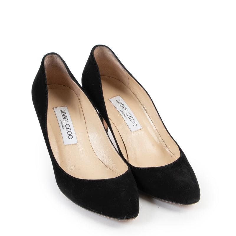 Jimmy Choo Zwarte Suede Hakken - Maat 39,5