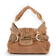 Jimmy Choo Pony Hair Fur Trimmed Shoulder Bag