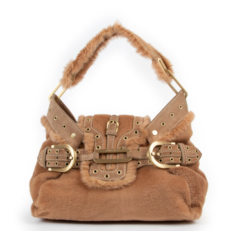 Jimmy Choo Pony Hair Fur Trimmed Shoulder Bag