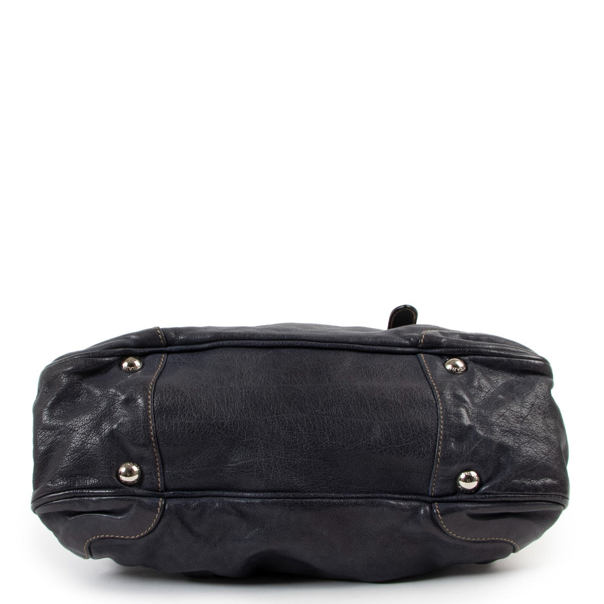 Shop safe online Prada blue leather shoulder bag, Prada blue shoulder bag in good condition, Preloved Prada bag in good condition.