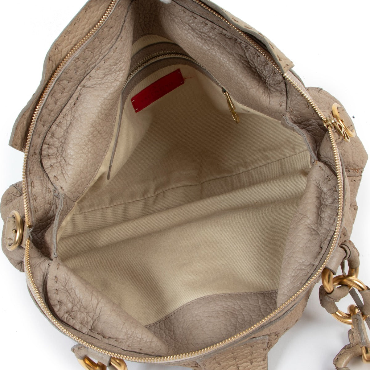 Shop safe online Valentino beige top handle bag, Shop online 100% authentic Valentino bag. Preloved Valentino top handle bag in very good condition.