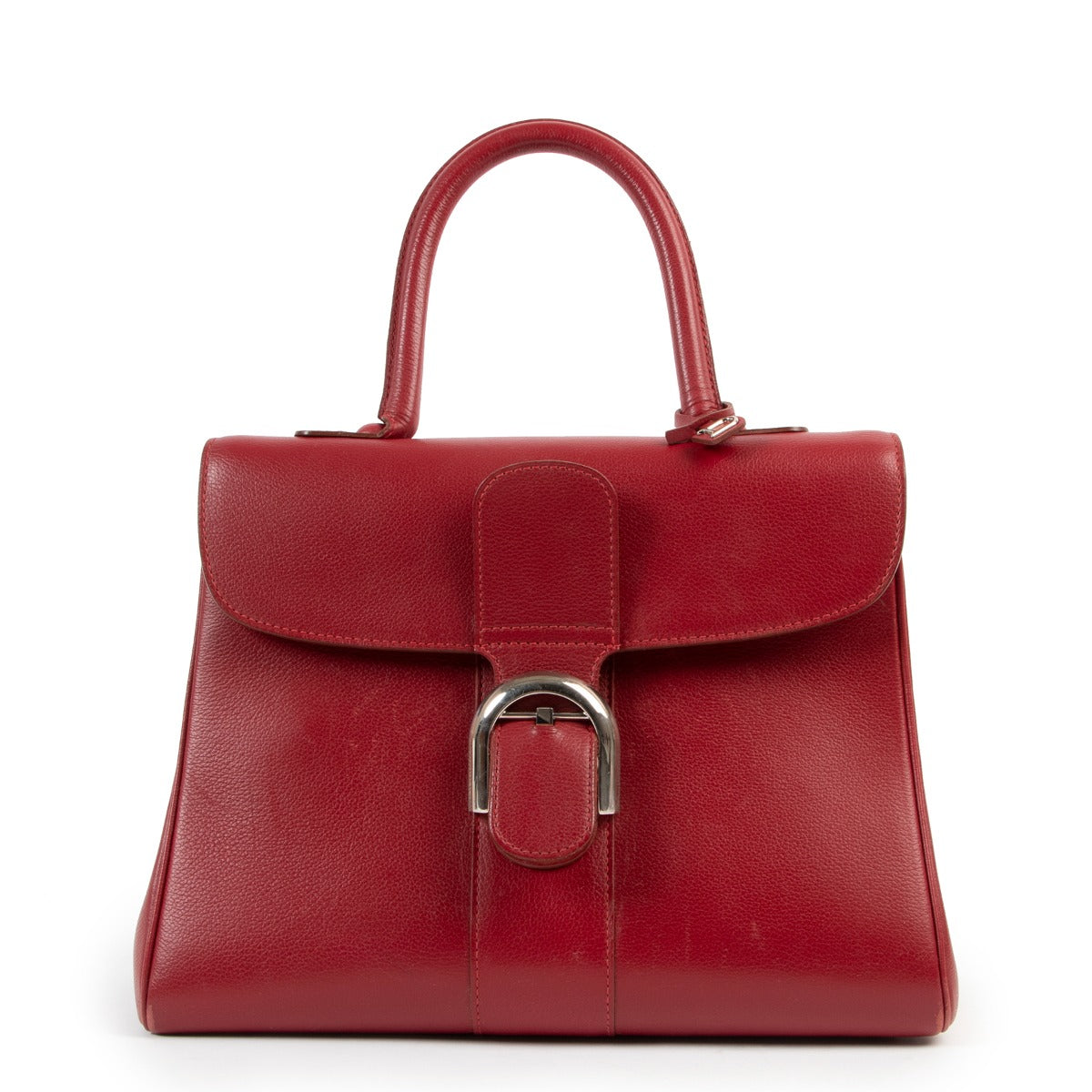 Shop authentic vintage second hand designer Delvaux Red Brillant MM Jumping Shoulder Bag at Labellov