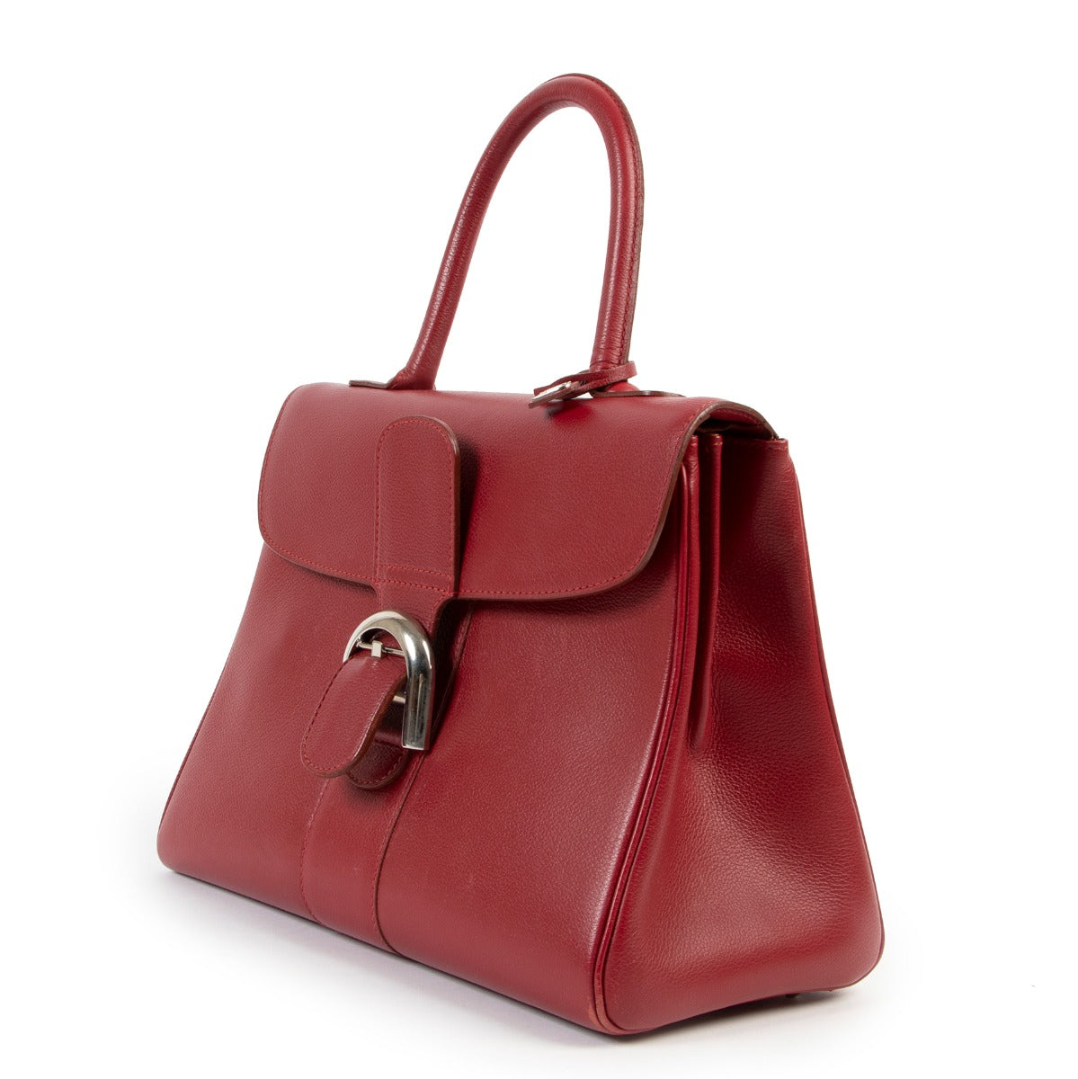 Shop authentic vintage second hand designer Delvaux Red Brillant MM Jumping Shoulder Bag at Labellov