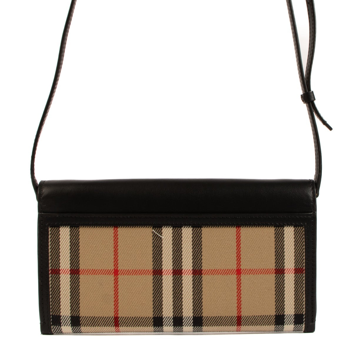 Portefeuille Burberry en cuir avec motif à carreaux et sangle