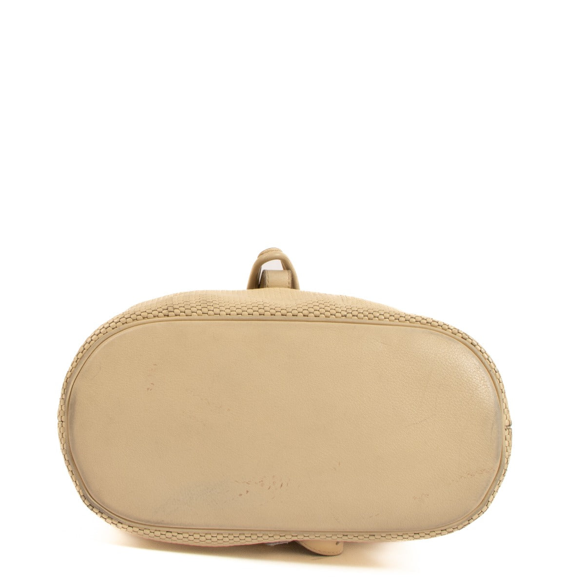 Sac à dos Delvaux GM en toile de cuir Rosé couleur ivoire