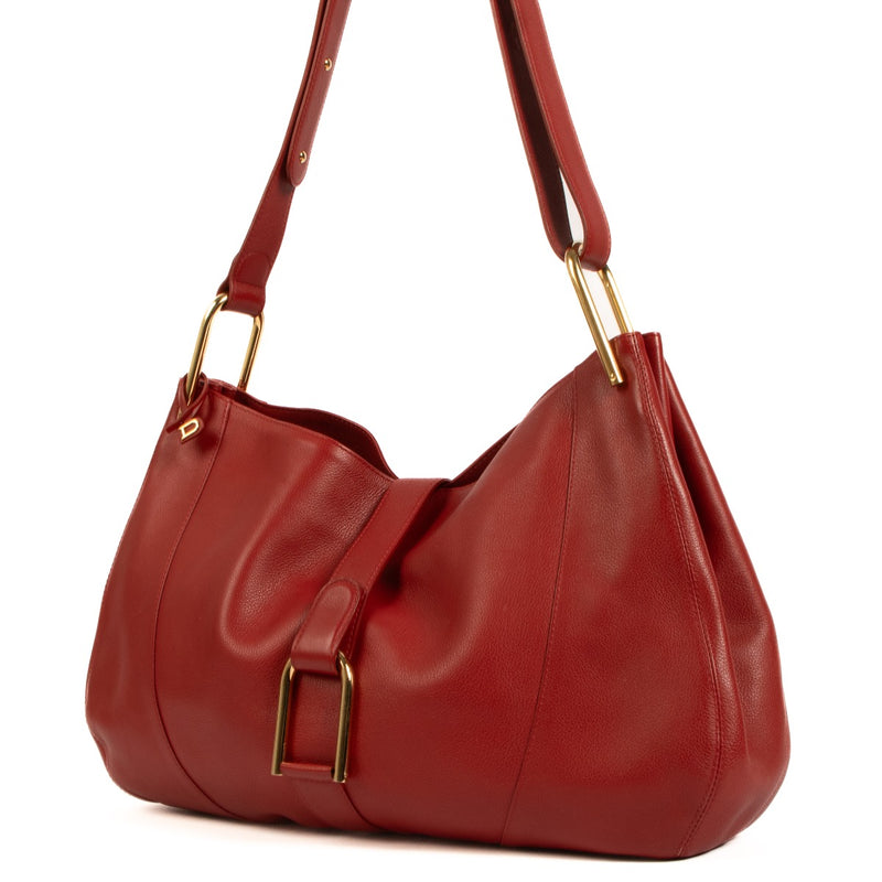 Delvaux Rode Leren Chablis Schoudertas
