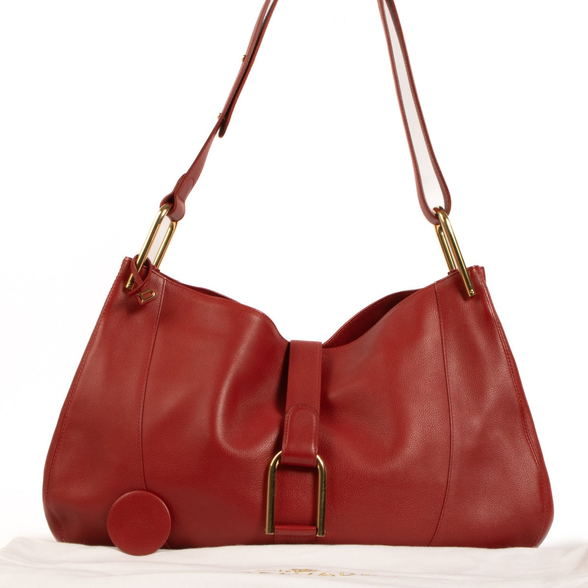 Delvaux Red Leather Chablis Shoulder Bag