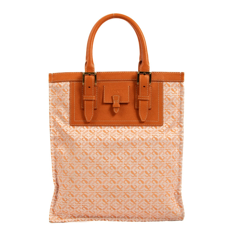 Loewe Vintage Orange Anagram Small Tote Bag