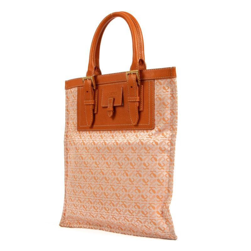 Loewe Vintage Orange Anagram Small Tote Bag