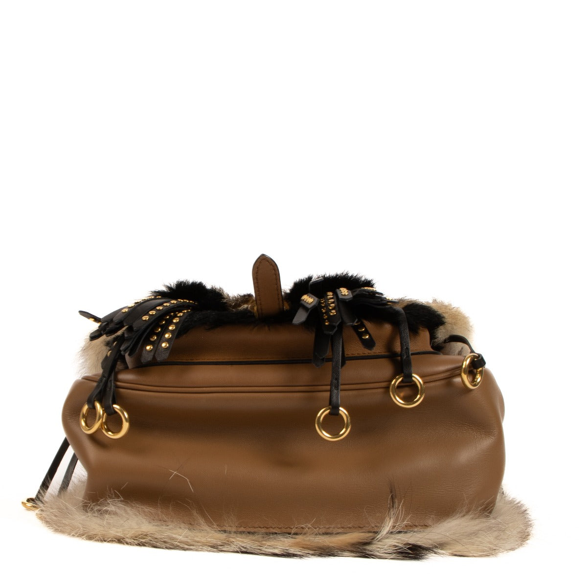 Sac Corsaire Prada en Fourrure de Renard Naturelle/Veau City