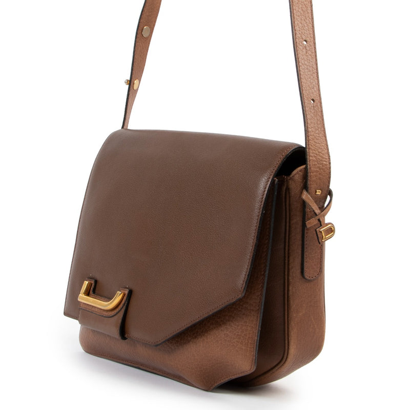 Shop safe online brown Delvaux crossbody bag, Shop online 100% authentic Delvaux crossbody bag in good condition, Preloved Delvaux crossbody bag in good condition.