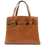 Shop safe online Delvaux cognac top handle bag in good condition. Sop online 100% authentic Delvaux top handle bag in good condition, Preloved Delvaux top handle bag in good condition.