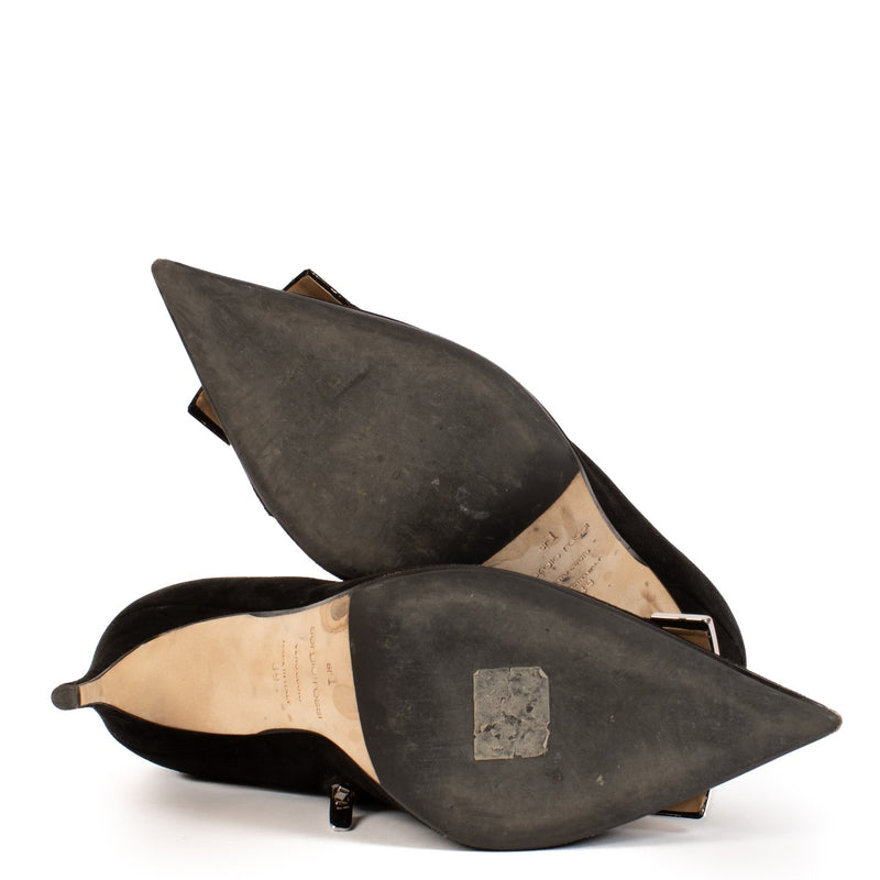 Sergio Rossi Zwarte suède veterschoenen - Maat 39