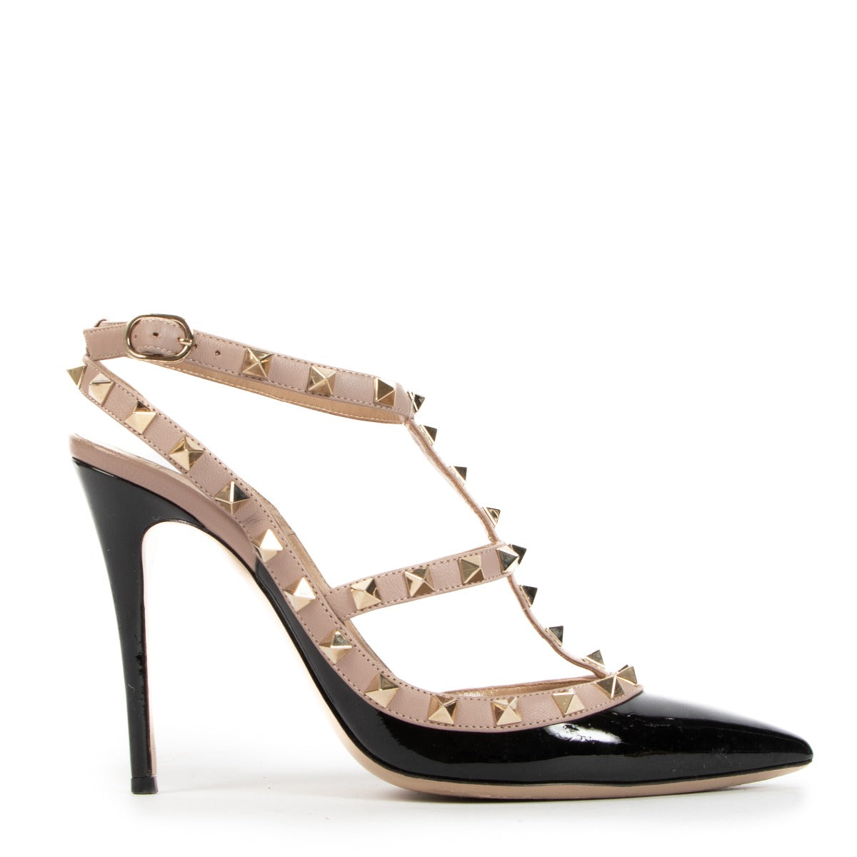 Valentino Garavani Black Rockstud Caged Heels