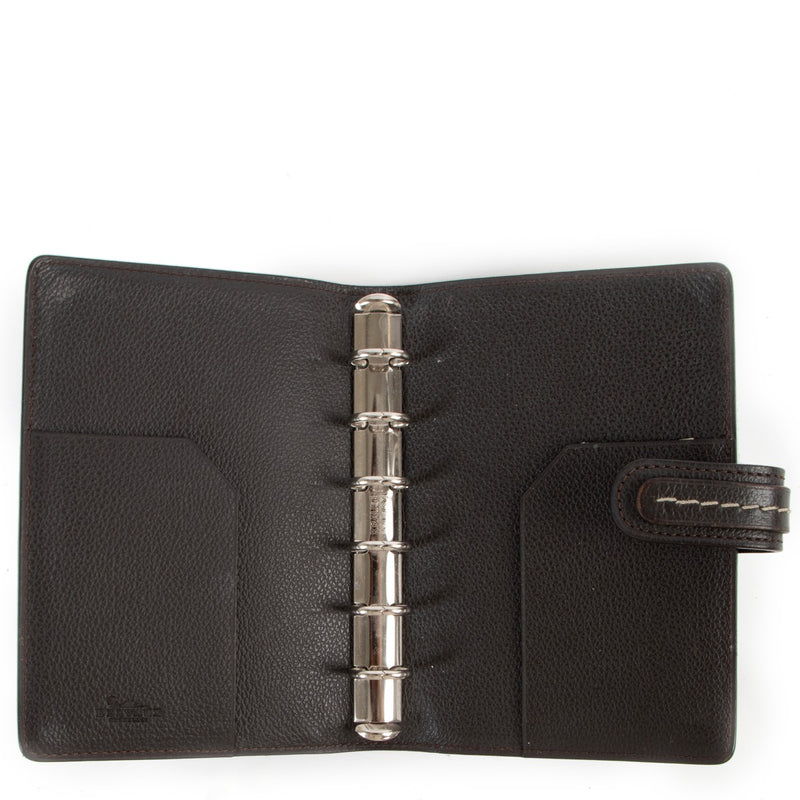 Shop authentic second hand luxury high-end designer vintage Delvaux Brown Modula PM Agenda Cover at Labellov