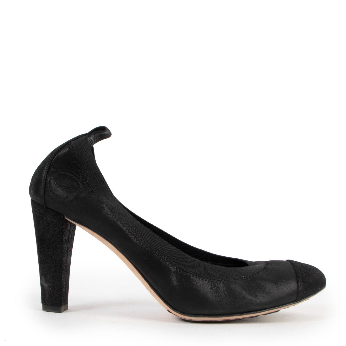 Chanel Black Shimmer Elasticated Pumps