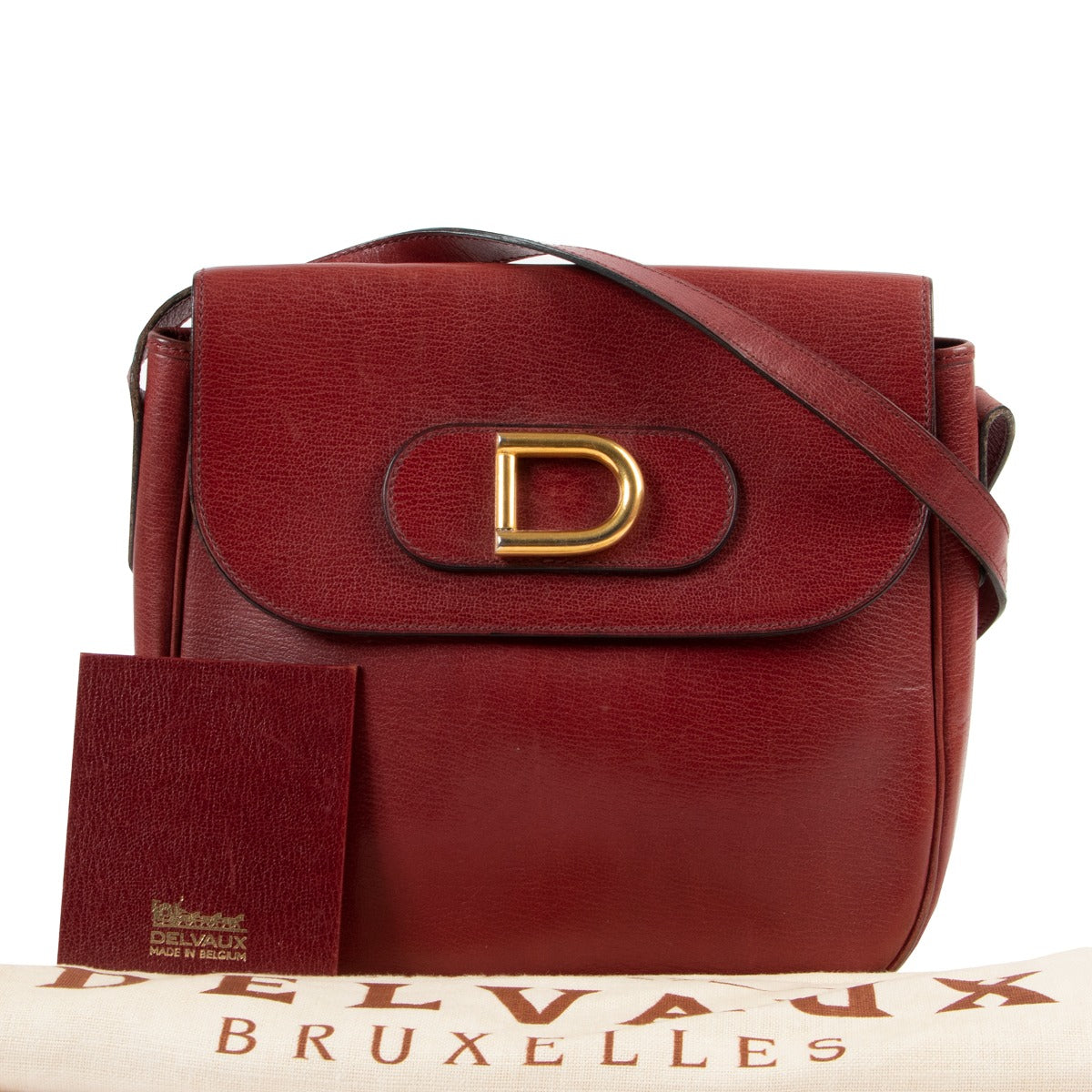 Shop safe online Delvaux red crossbody bag, Shop online 100%authentic Delvaux red crossbody bag, Preloved Delvaux crossbody bag in very good condition.