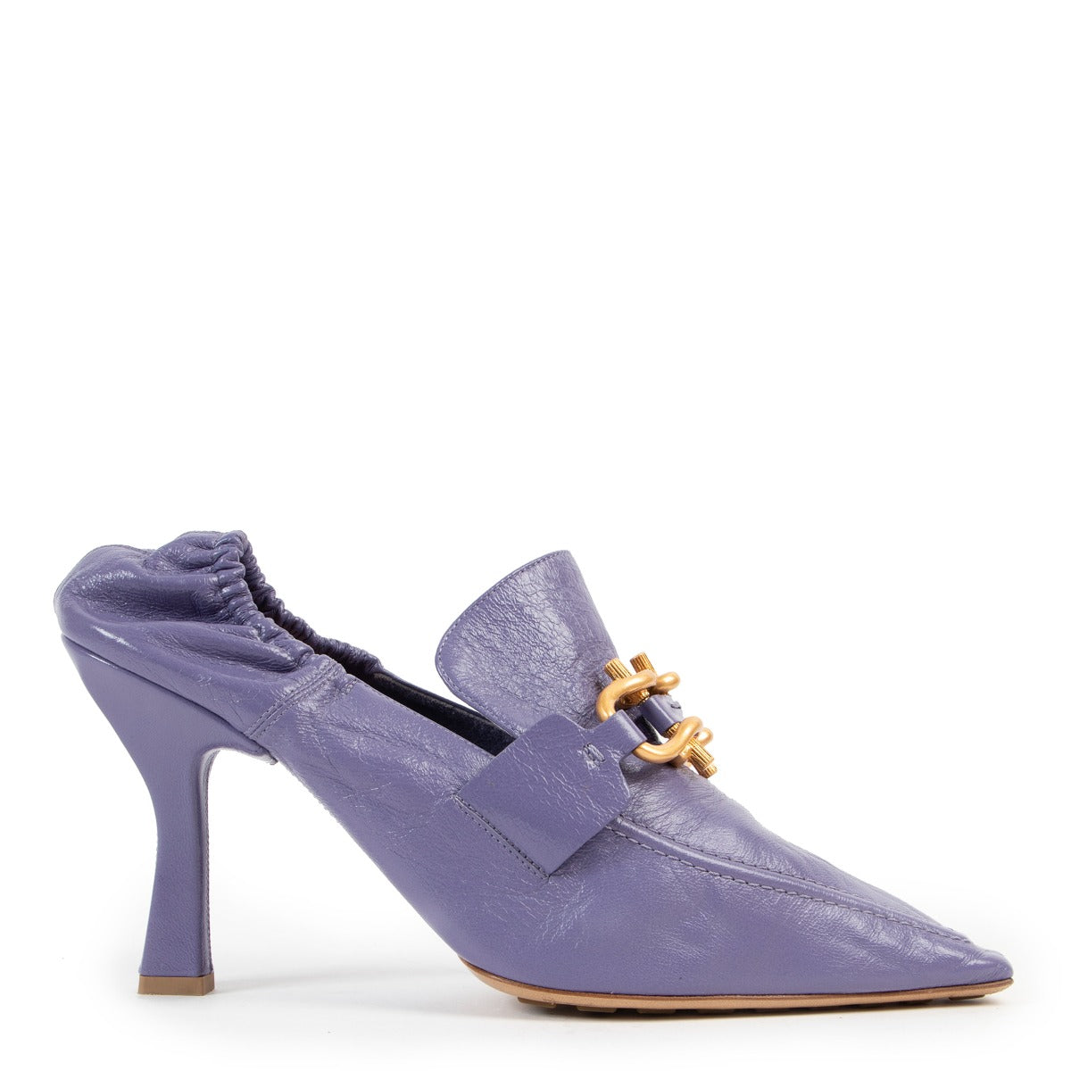 Shop authentic second hand luxury high-end designer Bottega Veneta Lavender Purple Madame Leather Pumps at Labellov