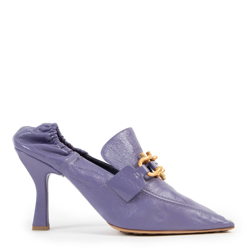 Shop authentic second hand luxury high-end designer Bottega Veneta Lavender Purple Madame Leather Pumps at Labellov