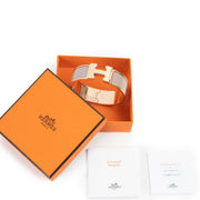 Shop authentic second hand luxury designer Hermès Clic Clac H Marron Glacé Rose Gold Bracelet at Labellov