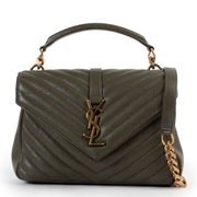 shop safe online Saint Laurent Khaki Green College Crossbody. Shop 100% authentic Saint Laurent Khaki Green College Crossbody.